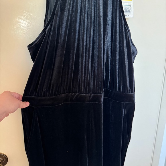 A New Day Elegant Velvet High Neck Black Jumpsuit with pockets size L - Picture 5 of 9